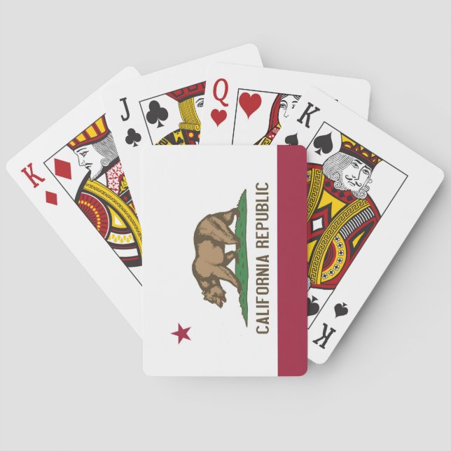 Deck Playing Cards with Flag of California, USA Spielkarten (Rückseite)