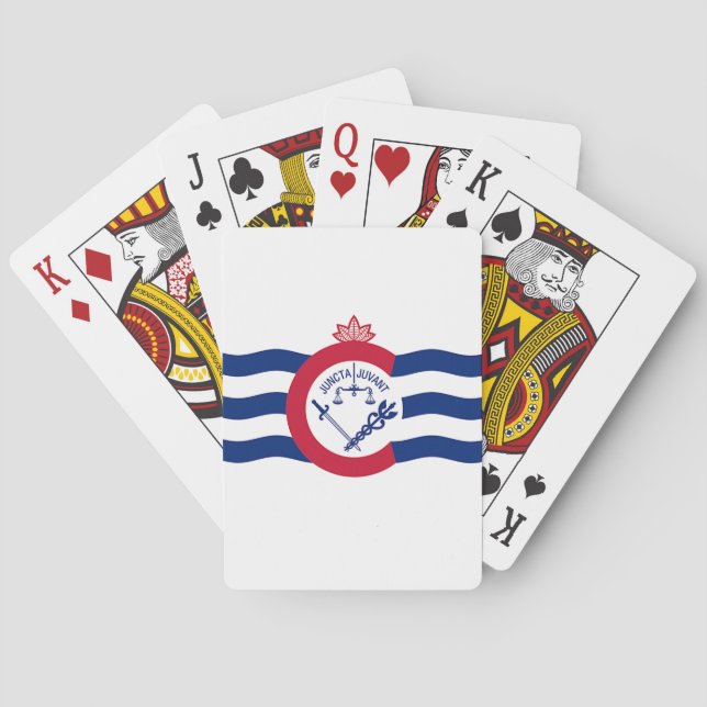 Deck Playing Cards with Flag of Cincinnati, US Spielkarten (Rückseite)