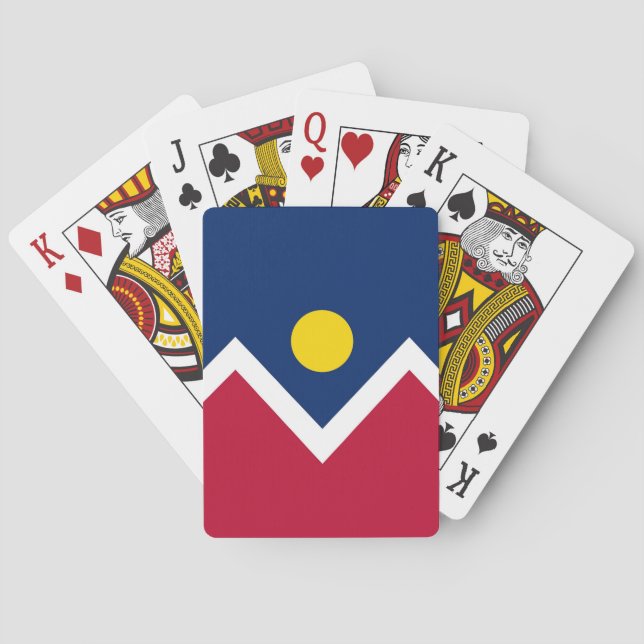 Deck Playing Cards with Flag of Denver, USA Spielkarten (Rückseite)