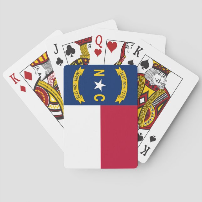 Deck Playing Cards with Flag of North Carolina, US Spielkarten (Rückseite)