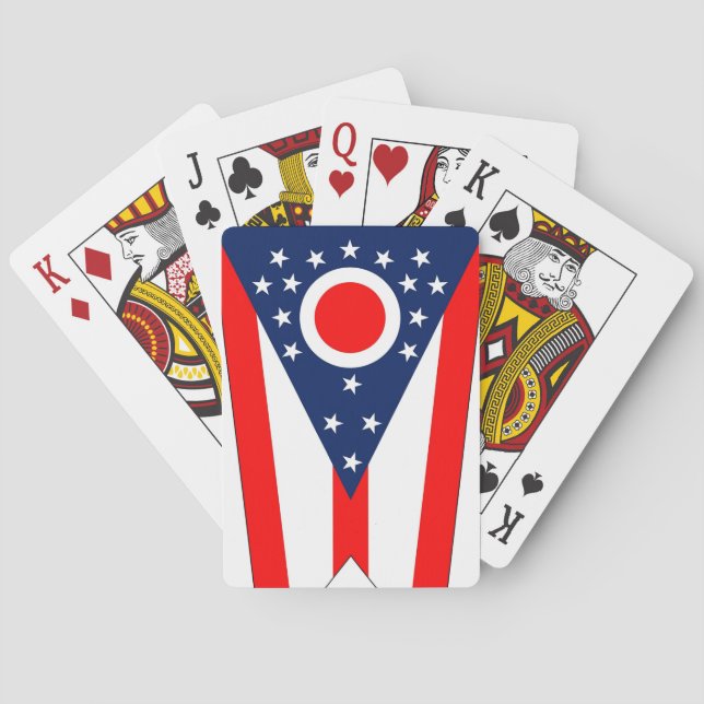 Deck Playing Cards with Flag of Ohio, US Spielkarten (Rückseite)