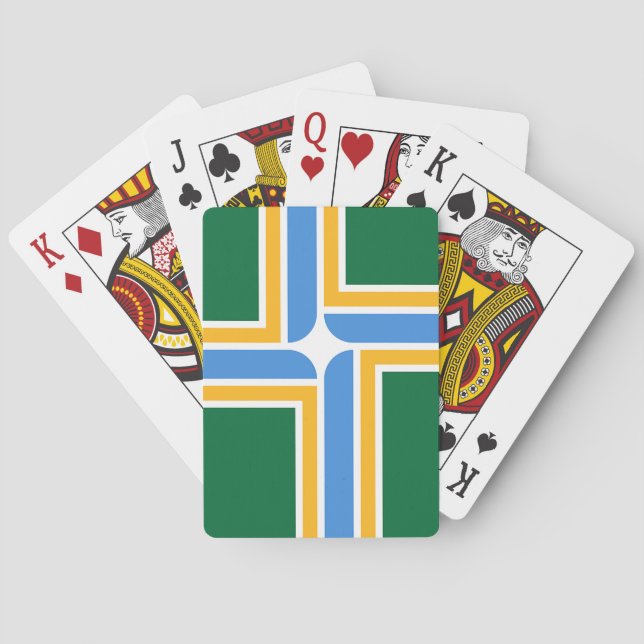 Deck Playing Cards with Flag of Portland, US Spielkarten (Rückseite)