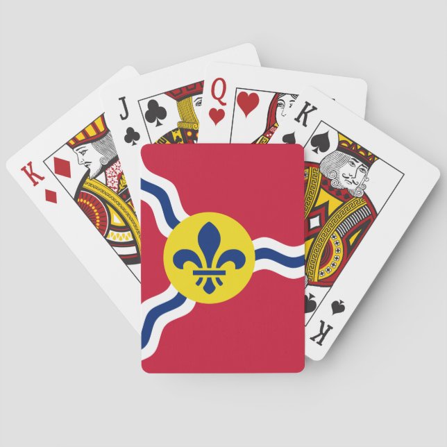 Deck Playing Cards with Flag of St. Louis, USA Spielkarten (Rückseite)