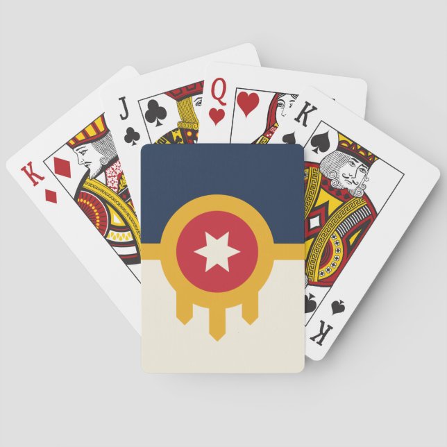 Deck Playing Cards with Flag of Tulsa, Ohio, US Spielkarten (Rückseite)