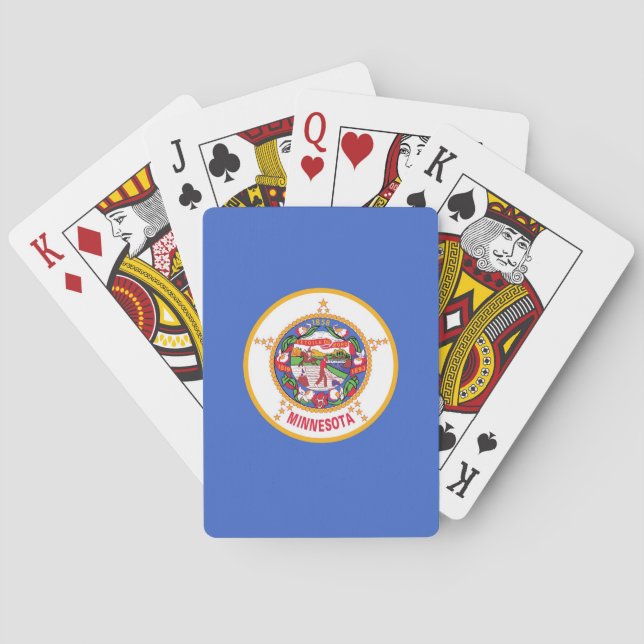 Deck Playing Cards with old Flag of Minnesota Spielkarten (Rückseite)