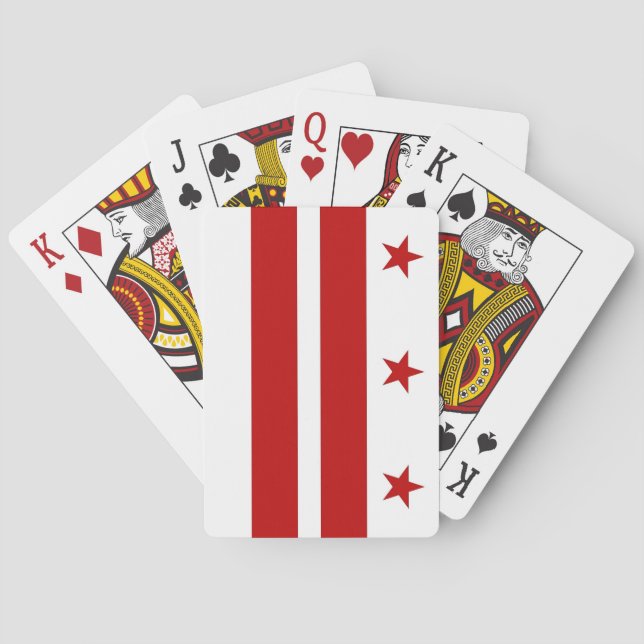 Deck Playing Cards with old Flag of Washington DC Spielkarten (Rückseite)