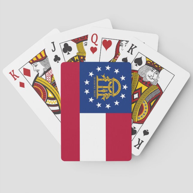 Deck Spielkarten mit Flagge von Georgien (Rückseite)