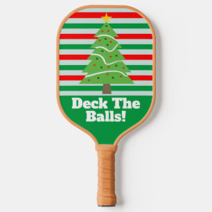 Deck The Balls Funny Christmas Tree Games Pickleball Schläger