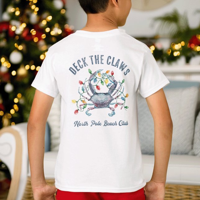 “Deck the Claws” Blue Crab Christmas T-Shirt (Von Creator hochgeladen)