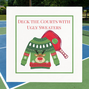 Deck the Courts Pickleball hässlicher Pullover Serviette