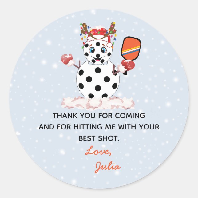 Deck the Halls Christmas Pickleball Tournament Runder Aufkleber (Vorderseite)