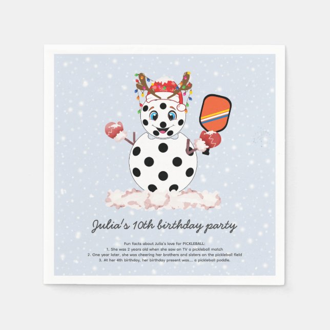 Deck the Halls Christmas Pickleball Tournament Serviette (Vorderseite)