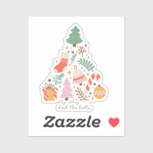 Deck the Halls Christmas Tree Aufkleber