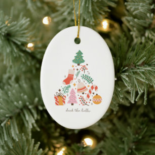 Deck the Halls Christmas Tree Decoration Holiday Keramik Ornament