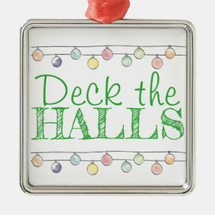 Deck the Halls Christmas Watercolor Ornaments Ornament Aus Metall