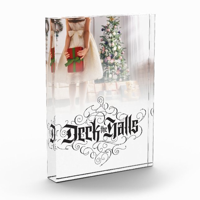 Deck the Halls Customizing Weihnachts Black Letter Fotoblock (Links)