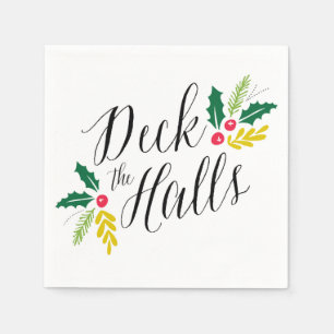 Deck the Halls Elegante Holiday Party Napkin Serviette