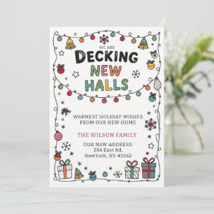 Deck The Halls Neue Adresse Umzug Feiertagskarte