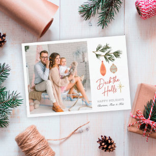 Deck the Halls Photo Holiday Card Feiertagskarte