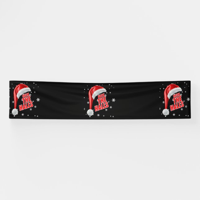 Deck The Halls Snow Collection 2.5x12 Vinyl Banner (Horizontal)