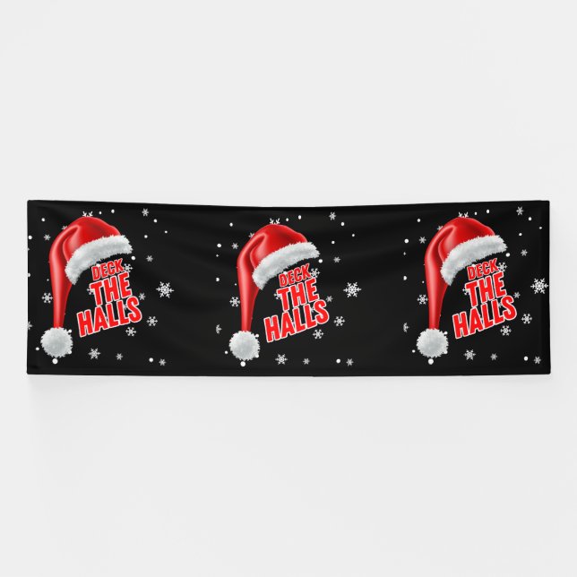 Deck The Halls Snow Collection 4x12 Vinyl Banner (Horizontal)