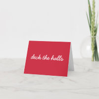 Deck The Halls Weihnachten Einfache Schrift Rot