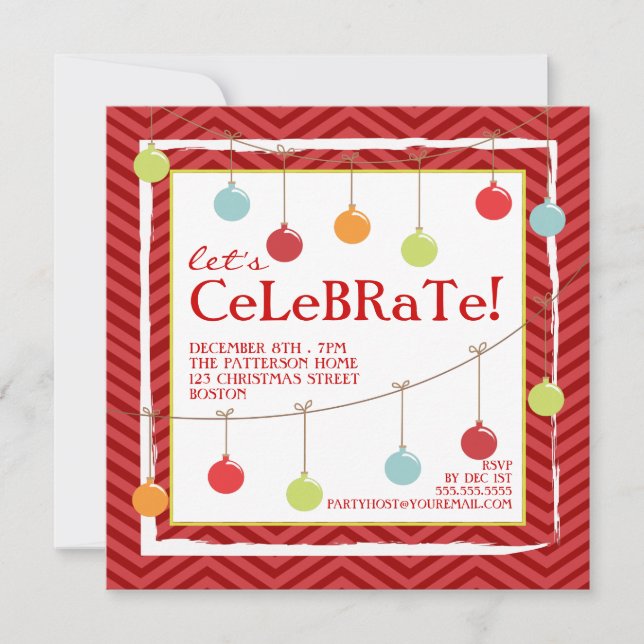 Deck the Halls Weihnachtsfeier Einladung (Vorderseite)