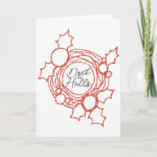 Deck the Halls Weihnachtskarte Karte