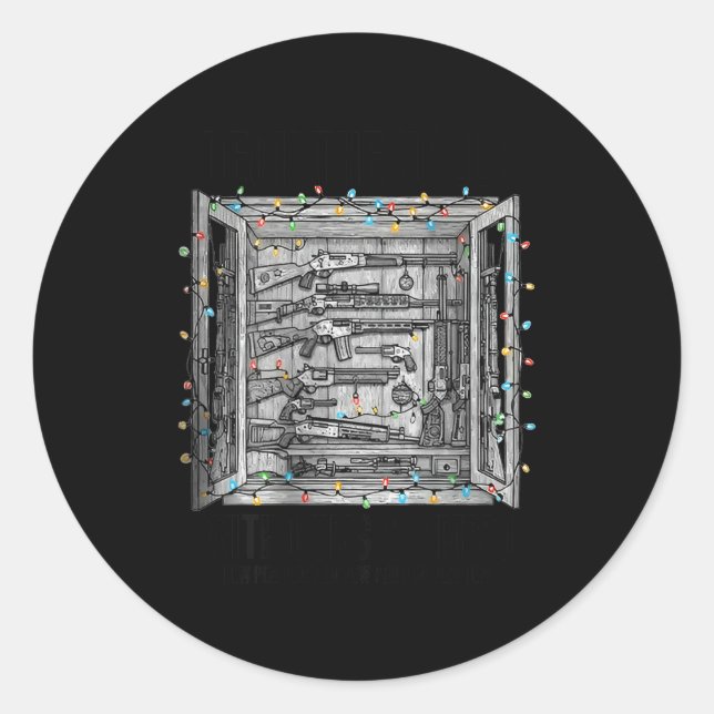 Deck The Halls With Guns &amp; Ammo (on Back)  Runder Aufkleber (Vorderseite)