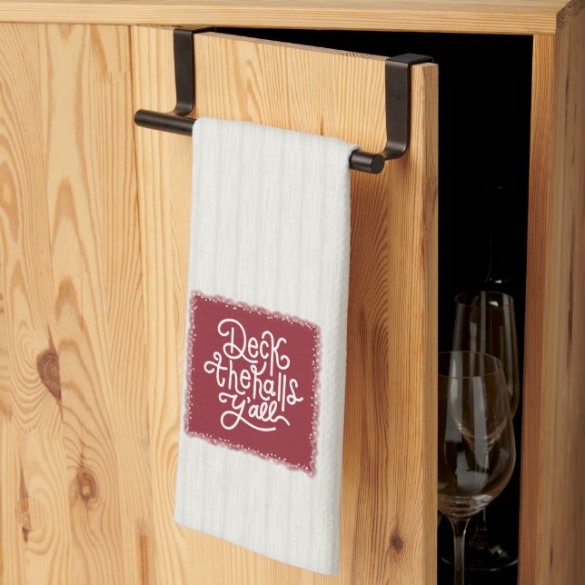 Deck the Halls Y'all Geschirrtuch (Drittel gefaltet)