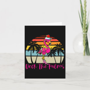 Deck the Palms Christmas Flamingo Palm Tree Tropic Karte