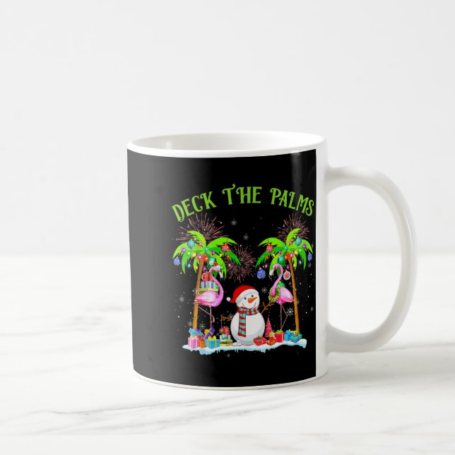 Deck The Palms Flamingo Trocal Christmas Lights Pa Kaffeetasse (Rechts)