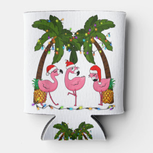 Deck the palms fröhlich flamingo christmas santa t dosenkühler
