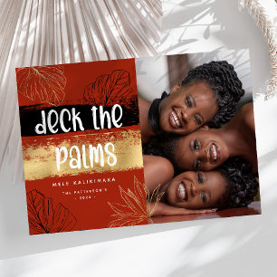 Deck the Palms' Mele Kalikimaka Foto Feiertagskarte