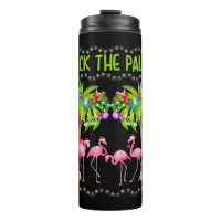 Deck the Palms Merry Flamingo Christmas tee funny