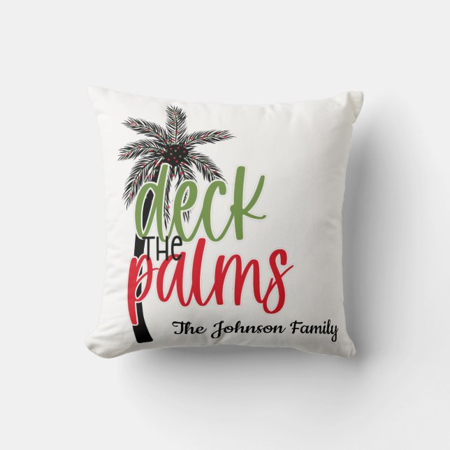 "Deck the Palms" Tropical Beach Custom Kissen (Vorderseite)