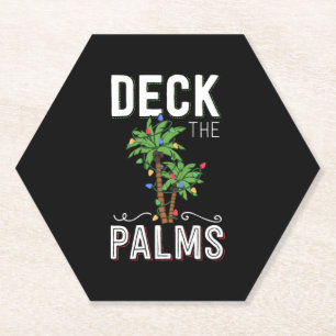 Deck The Palms Tropical Hawaii Christmas Palm Untersetzer