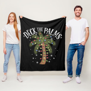Deck the Palms Tropical Hawaii Weihnachtspalme Tre Fleecedecke