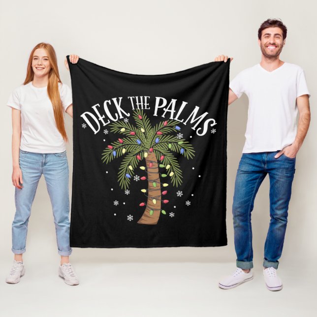 Deck the Palms Tropical Hawaii Weihnachtspalme Tre Fleecedecke (Beispiel)