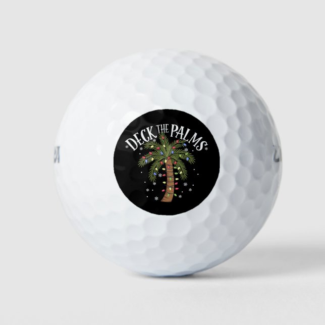 Deck the Palms Tropical Hawaii Weihnachtspalme Tre Golfball (Vorderseite)