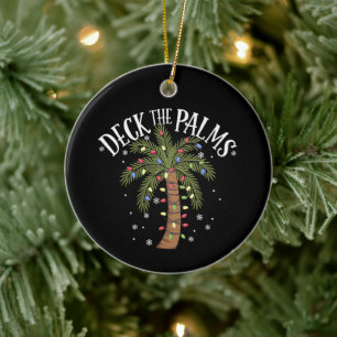 Deck the Palms Tropical Hawaii Weihnachtspalme Tre Keramik Ornament