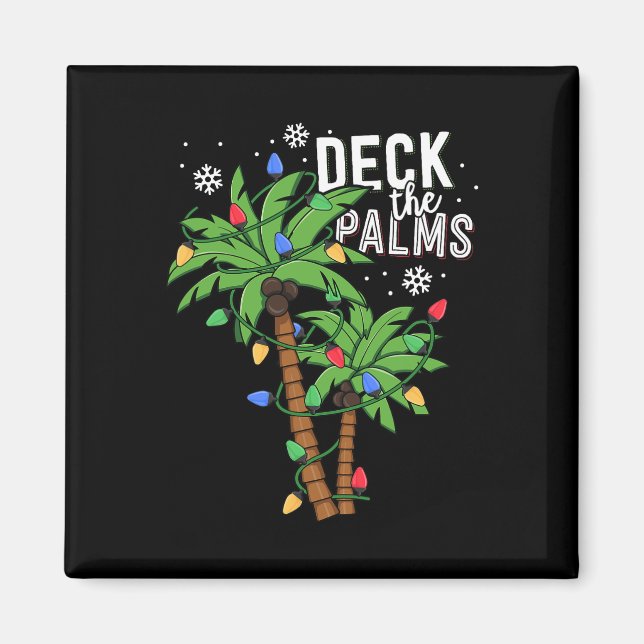 Deck the Palms Tropical Hawaii Weihnachtspalme Tre Magnet (Vorne)