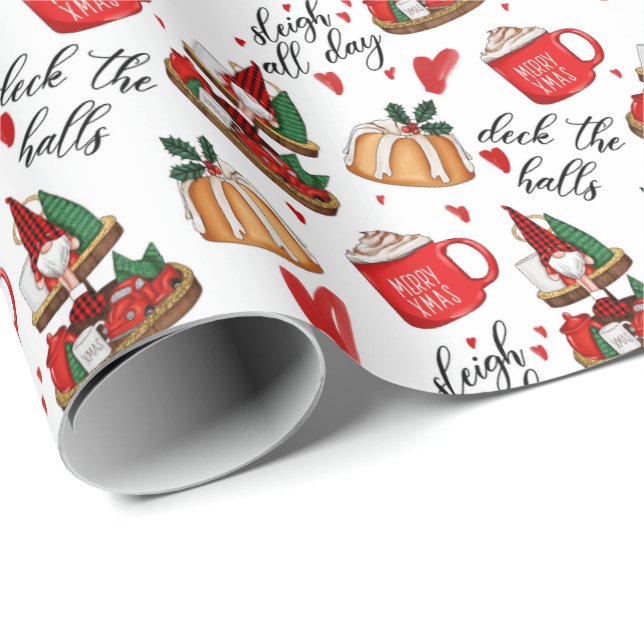 Deck Weihnachtswrapping Paper Geschenkpapier (Rolleneckpunkt)