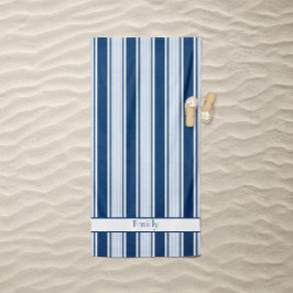 Deckchair Streifen in Himmel- und Marineblau Strandtuch