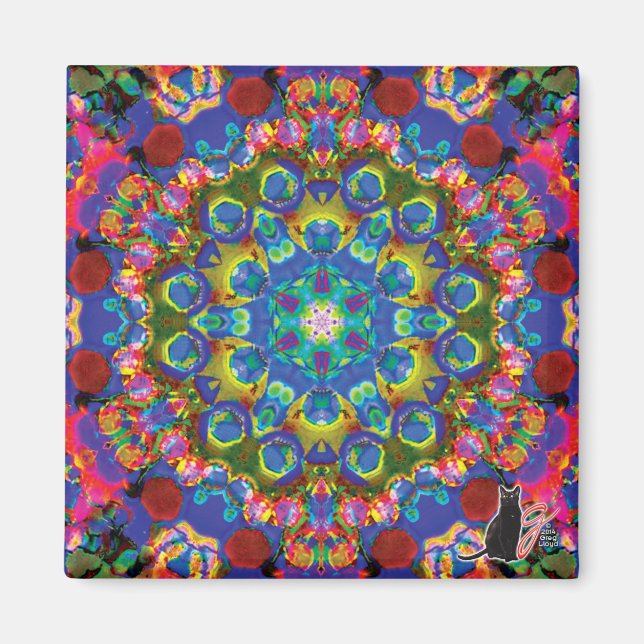 Deckchen-Kaleidoskop-Magnet Magnet (Vorne)