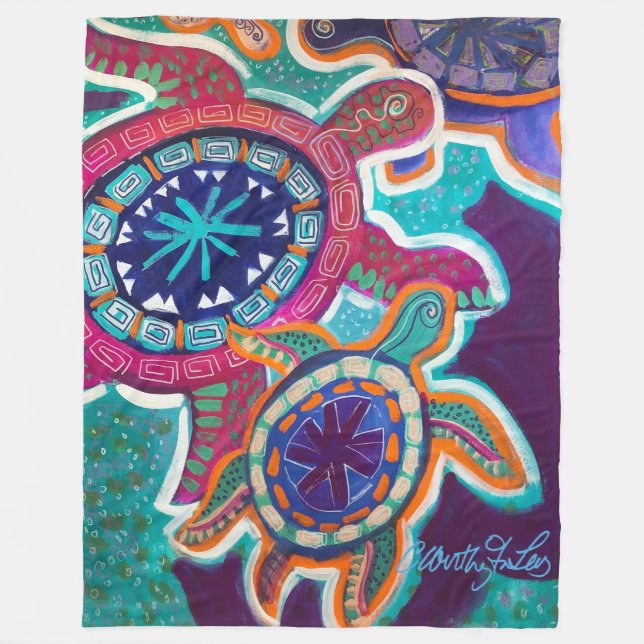 Decke der Schildkröte-60x80 mit eingeborener Kunst (Vorderseite)