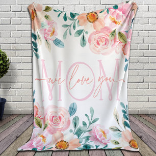 Decke für Mama Rosa Pfingstrosen Blumen   Wir lieb