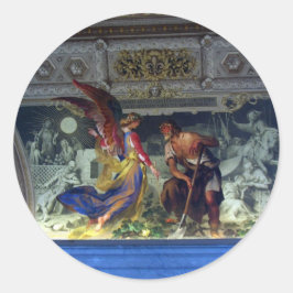 Decke im Vatikanmuseum in Rom Runder Aufkleber