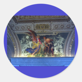 Decke im Vatikanmuseum in Rom Runder Aufkleber