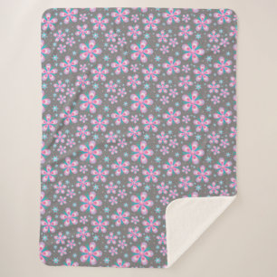 Decke mit Blumen und Sternen Sherpadecke